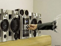 arm blown off dj bass music sound system speakers